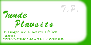 tunde plavsits business card